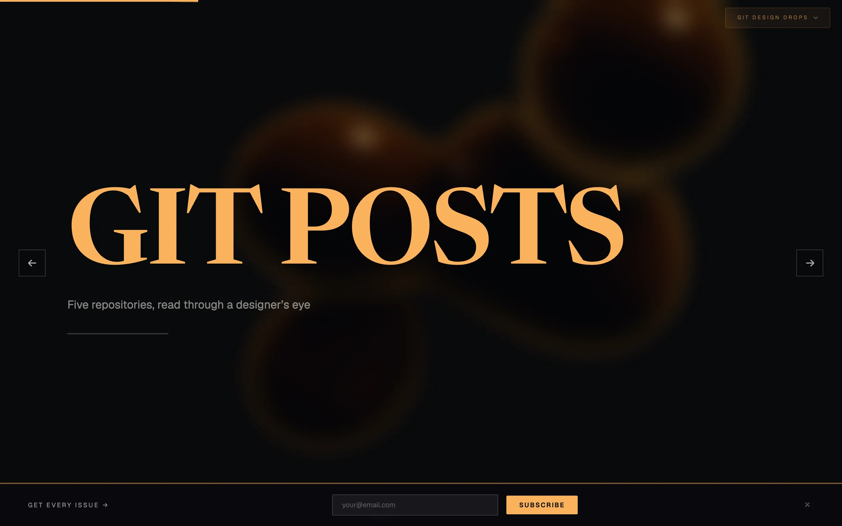 Git Posts section front: Five repositories, read through a designer’s eye.
